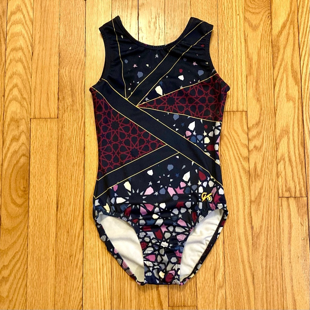 GK Gymnastics Leotard Navy Galaxy Print Adult Extra Small AXS